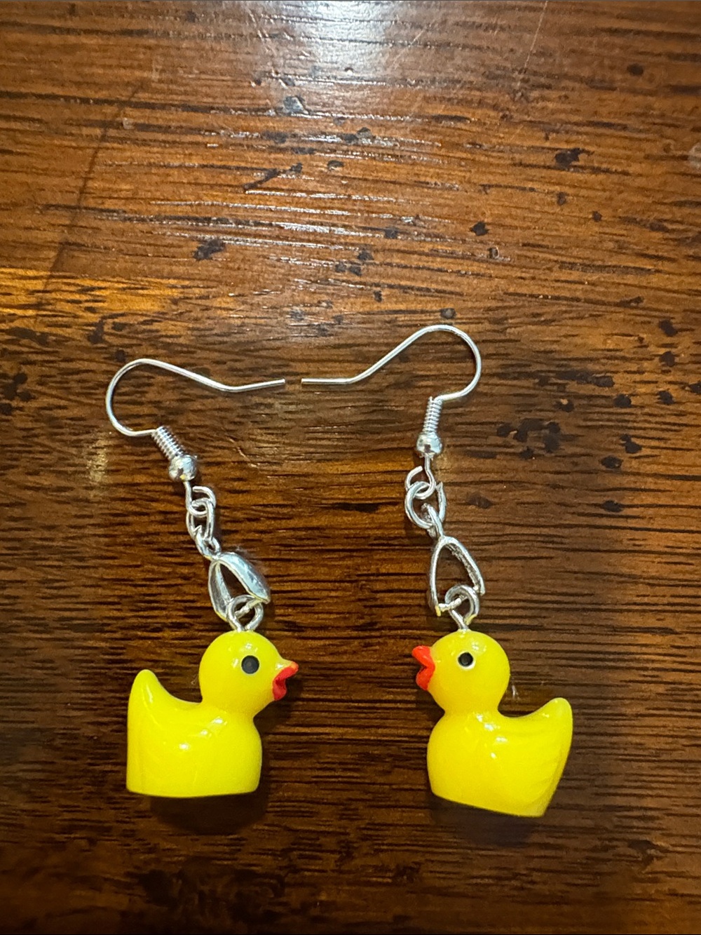Yellow Rubber Duck Charm Earring -2 pair for $16